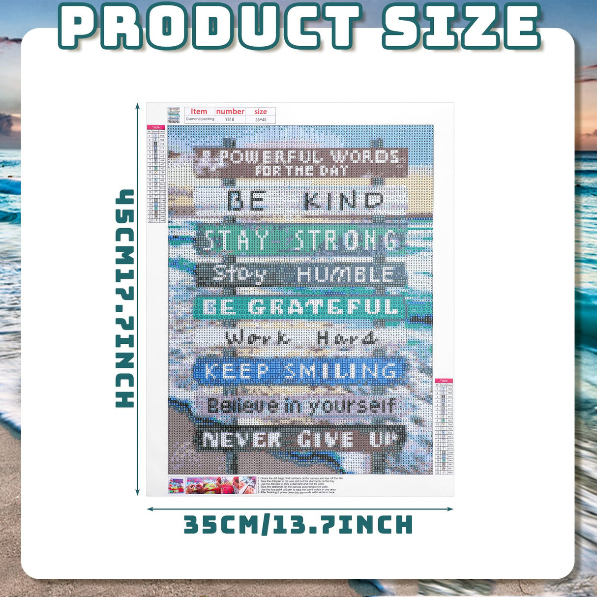 Minatee Diamond Painting Kits Adults Positive Saying 5D DIY Diamond Art Kits Cheerful Art Painting Crafts for Adults Beginner Home Wall, 14 x 18 Inch Minatee