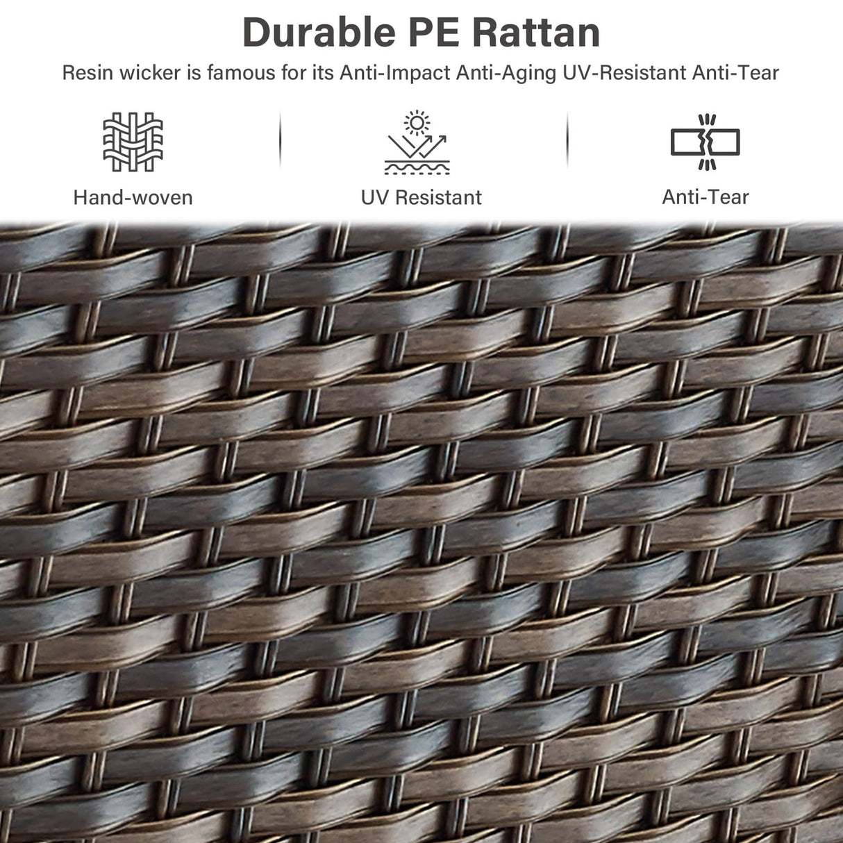 Belord Patio Club Chair Wicker Chairs - Outdoor High Back Chair Set of 2 Patio Furniture Set Rattan Seating with Removable Cushions for Porch Balcony Deck Pool Sunroom Light Brown/Beige Belord