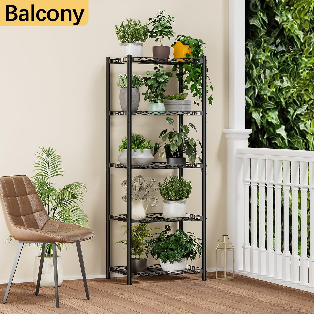 VETALLO Wire Shelving Units,5 Tier Metal Shelves,Storage Rack Small Shelf, Utility Narrow Standing Racks Unit for Kitchen,Garage, Pantry, Laundry,Bathroom,Closet Organizer (16.6" L x 11.8" W x 53" H) VETALLO