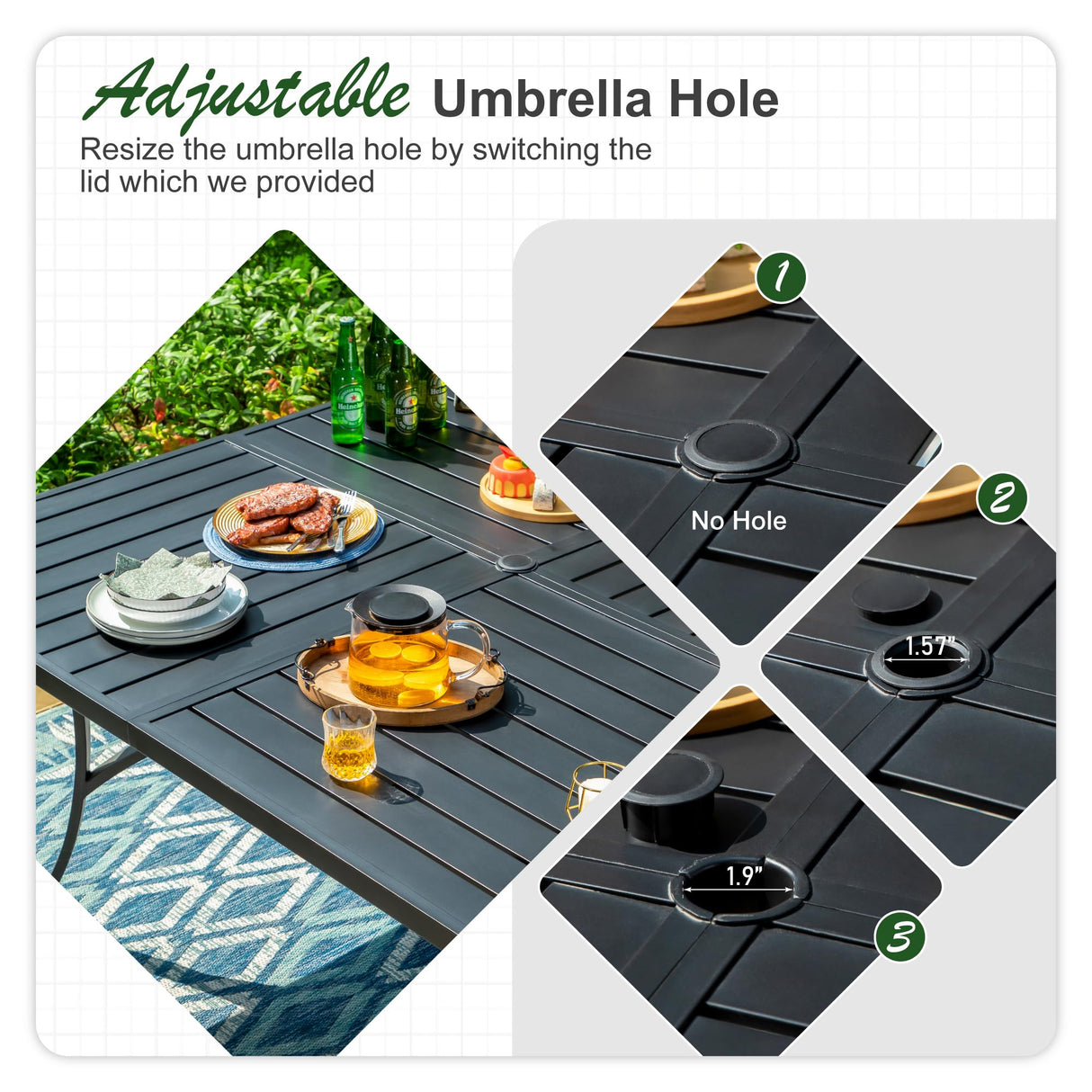 Sophia & William Patio Dining Set 9 Pieces, 8 Quick Dry Textilene Chairs and 1 Large Square Outdoor Dining Table, Durable All-Weather Patio Furniture for Lawn, Park, and Courtyard Support 350lbs Sophia & William