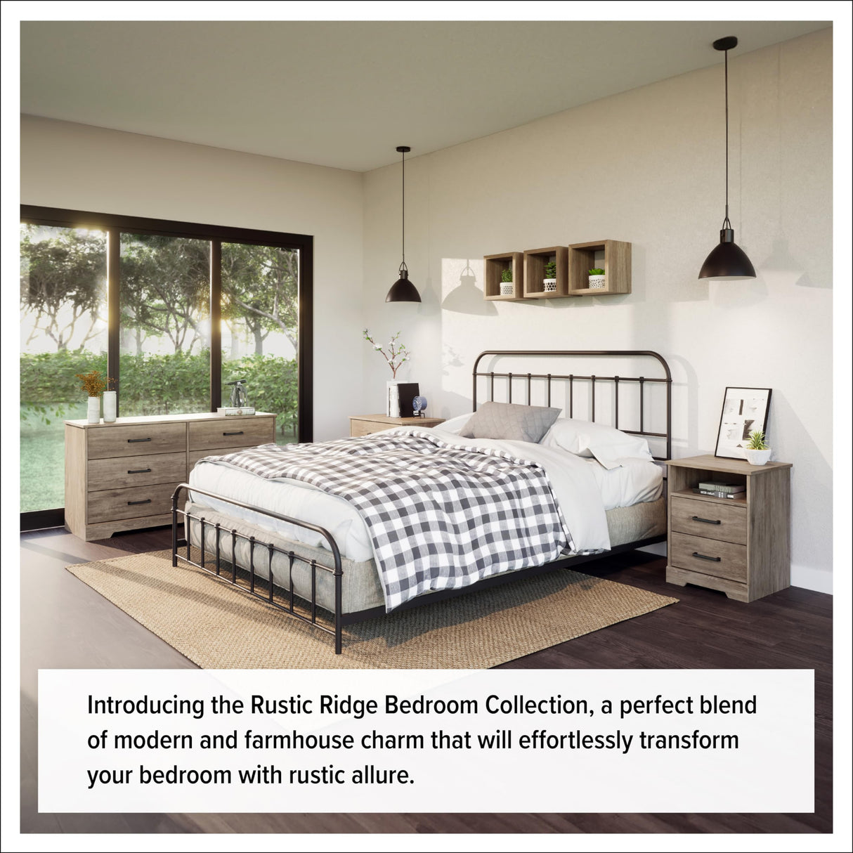 Prepac Rustic Ridge Farmhouse Nightstand Bedside Table, Brown Nightstand for Bedroom, End Table with 3 Drawers 16.25"D x 27.5"W x 26.75"H, DDNR-1603-1 Prepac