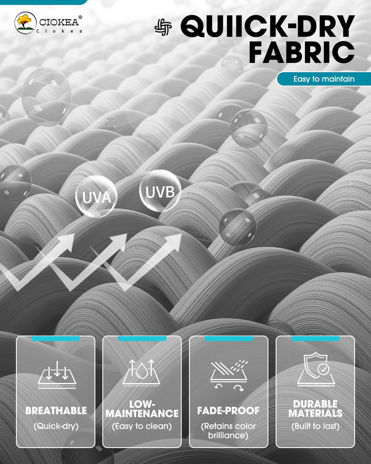 Aluminum Chaise Lounge Chair Outdoor with Wheels, Patio Lounge Chair with Adjustable 5-Position Recliner and Full Flat Tanning Chair for Patio, Beach, Pool, Grey Ciokea