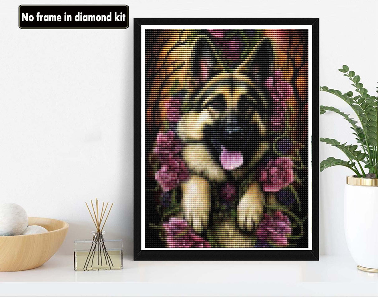 VAIIEYO 5D Diamond Art Kits for Adults Dog, Diamond Painting Animal Puppy, Paint by Numbers Full Drill Round Rhinestone Craft Canvas for Home Wall Decor Gift 12x16 inch VAIIEYO