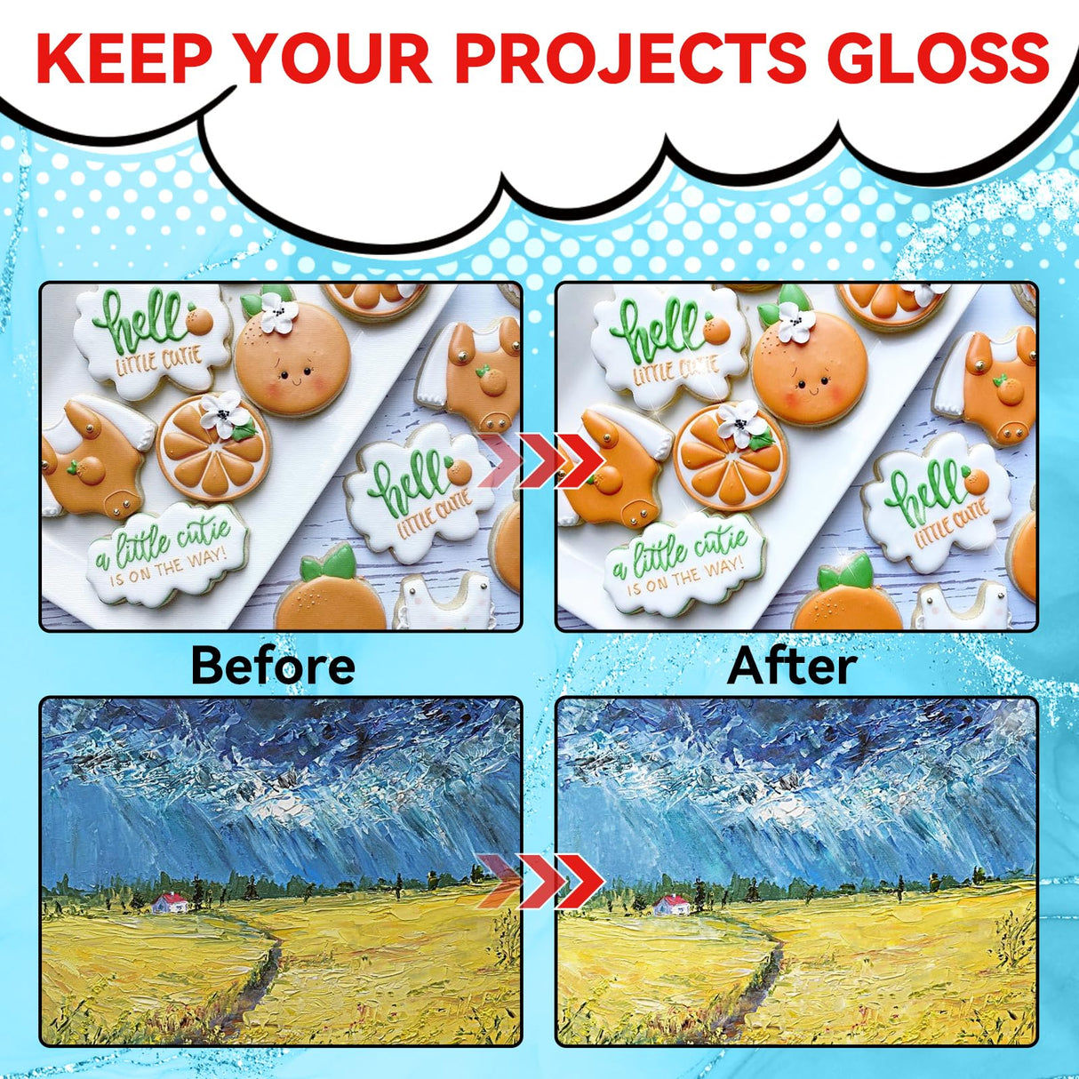 8 OZ Gloss Sealer, Glue & Finish, Air Dry Clay Glaze, Clear Decoupage Glue, Waterbase Clay Varnish for DIY Crafts, Wood, Paper, Art Projects, Craft, Painting, Puzzle,Ceramics,Magic Sealant 250 ML Bondtech