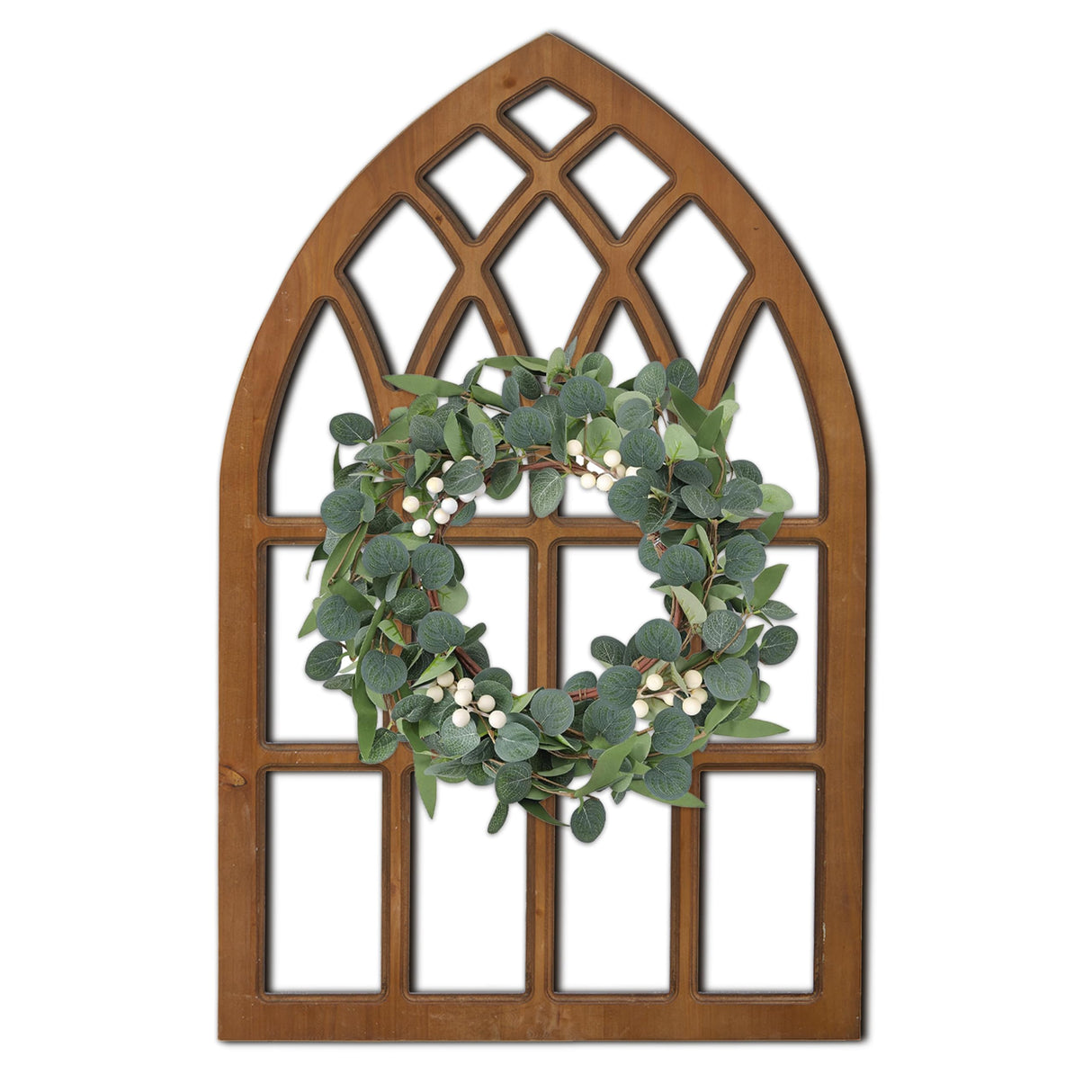 Sintosin Farmhouse Window Frames for Wall Decor Living Room 20 x 32 inch, Hanging Distressed Rustic Arched Wood Window Frame Bedroom Wall Decor Above Bed, Wall Panels for Interior Wall Decor Sintosin