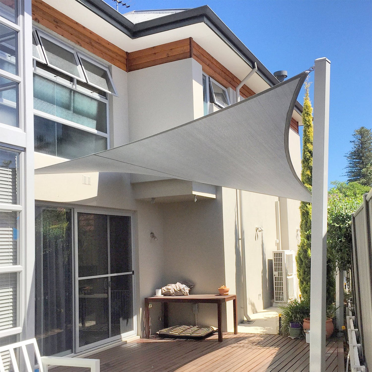 E&K Sunrise 16' x 20' Sun Shade Sail Rectangle Canopy Shade Cover UV Block for Patio Backyard Garden Outdoor (Gray) E&K