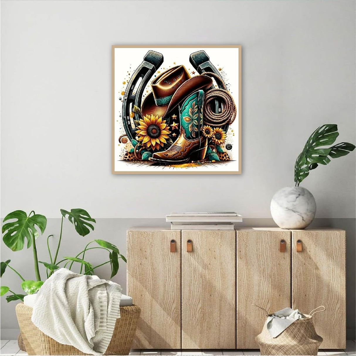 JFYHAB Diamond Painting Kits for Adults, Cowboy 5D Diamond Art Kits for Beginner DIY Full Drill Diamond Dots Crystal Craft Kits for Home Wall Decor Gifts 11.8x11.8 inch JFYHAB