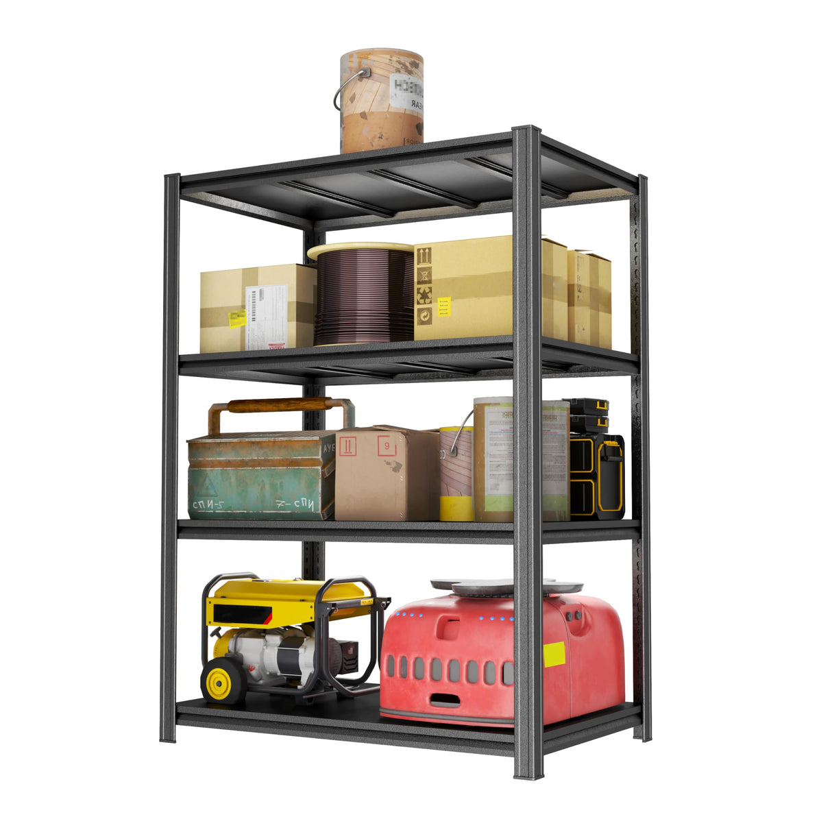 Notmise Metal Garage Shelving Unit, Heavy Duty 4-Tier Adjustable Storage Rack, Steel Shelving,2000 lbs Capacity, Industrial Shelves for Heavy Tools and Equipment (4-Tier 54" H x 40" W x 18" D) Notmise