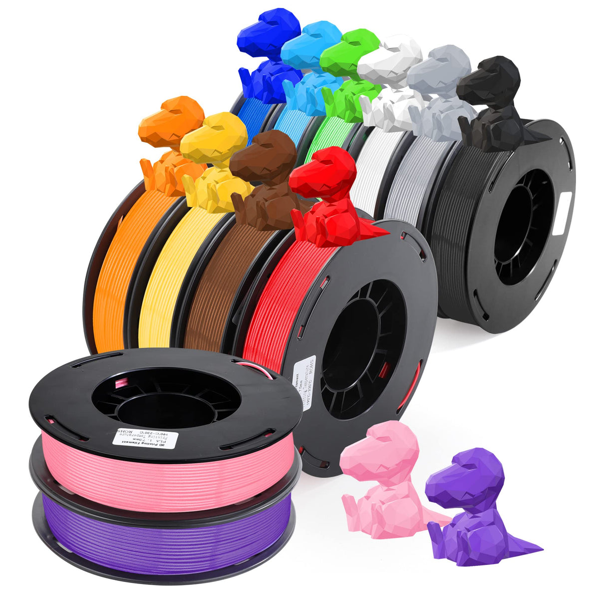 12 Pack 3D Printer Filament 1.75mm PLA 3D Printing Filament Bundle in Total 3KG, 12 Colors Dimensional Accuracy +/- 0.02 mm Widely Compatible for 3D Printing STRAWBLEAG