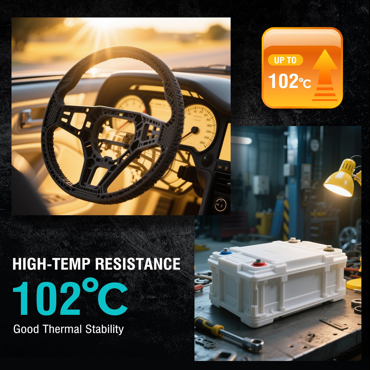 SUNLU PC-ABS 3D Filament 1.75mm 1KG, PC & ABS Hybrid 3D Filament, High-Strength, Paint & Plate Ready, Industrial-Grade, Heat-Resistant Spool, Dimensional Accuracy +/-0.02mm, 1KG Spool(2.2lbs), White SUNLU