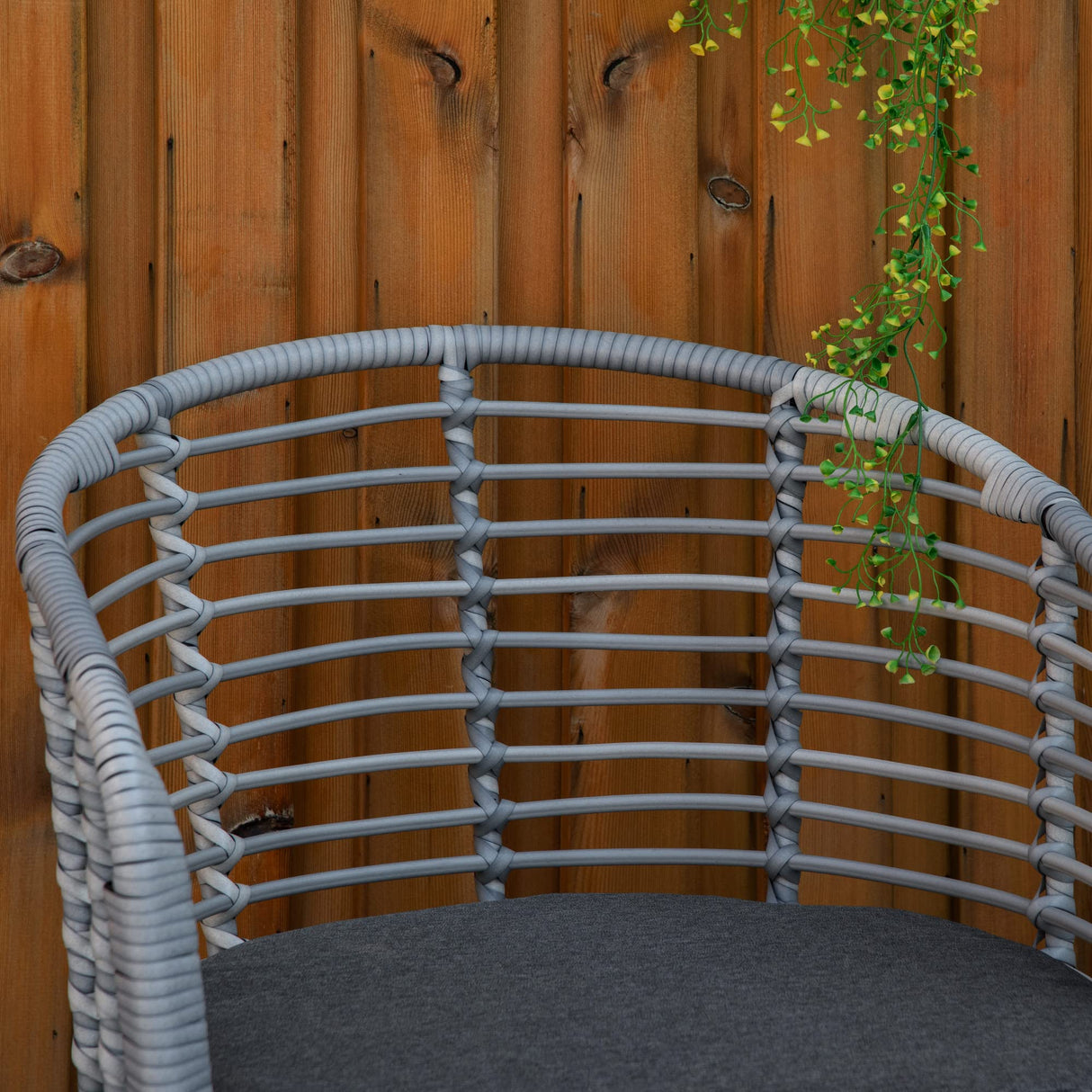 Outsunny 3 Piece Patio Bistro Set, PE Rattan Outdoor Furniture with Cushioned Barrel Chairs & Glass Coffee Table, Conversation Set for Porch, Backyard, Apartment, Balcony, Mixed Gray Outsunny