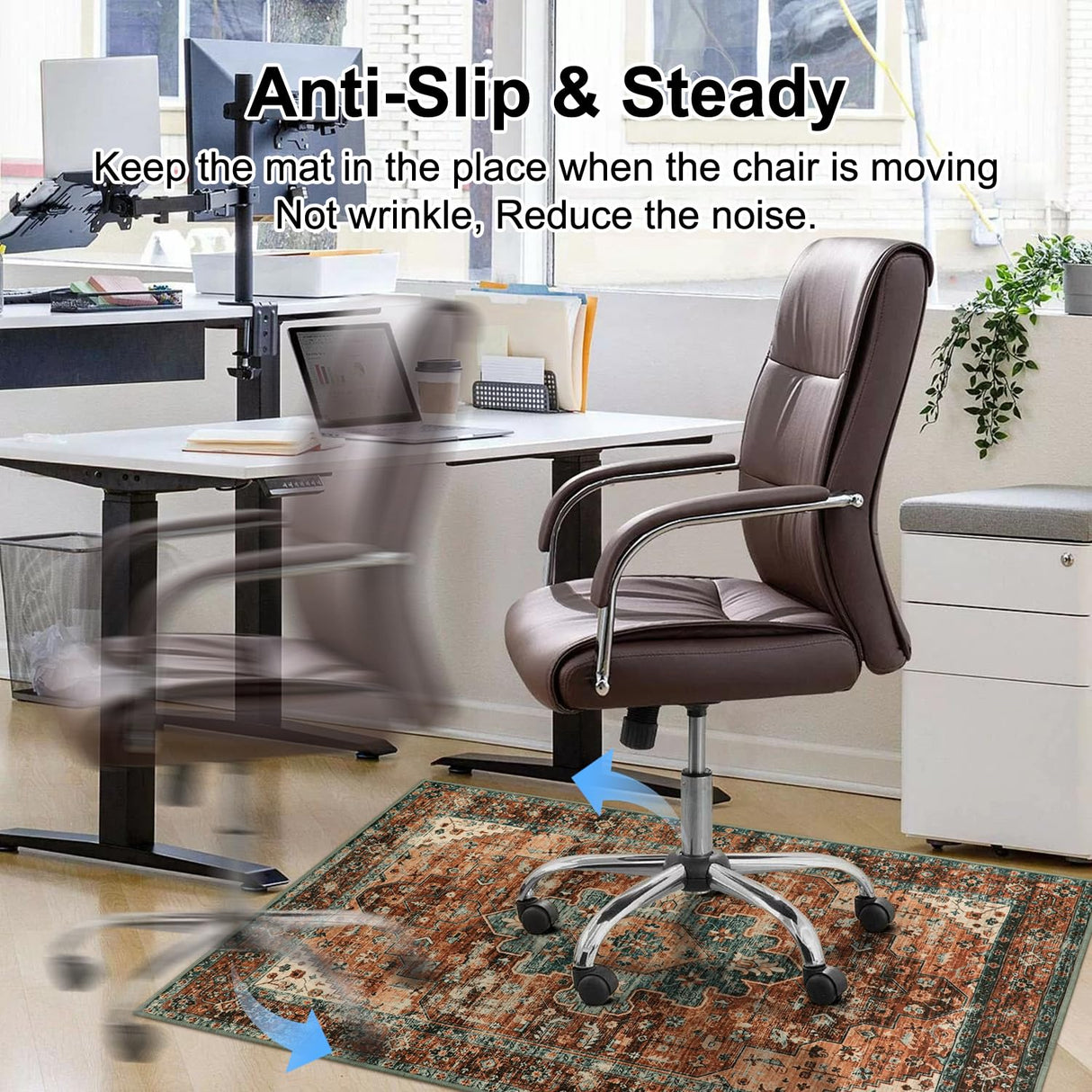 Anidaroel 48"x60" Chair Mat for Hardwood Floor/Tile Floor, Desk Chair Mat for Hard Floors, Under Desk Rug Protector for Rolling Chair, Computer Gaming Chair Mat, Low Pile Carpet Floor Mat Anidaroel