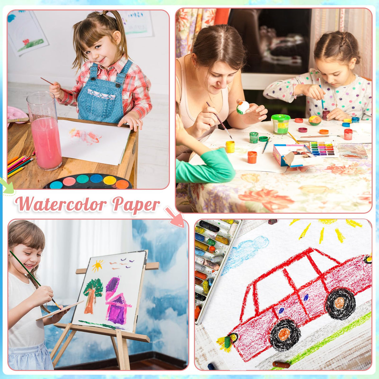 30 Sheets Watercolor Paper 8.5 x 11, 140 lb/300 GSM Cold Press Watercolor Paper Bulk White Water Color Paper Cotton Paper for Kids Students Adults Beginners Artists Prudiut