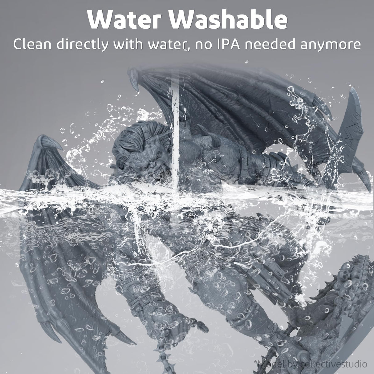 ELEGOO Water Washable 8K 3D Printer Resin 1000g Grey, 405nm Highest Precision Resin Rapid Printing Low Shrinkage LCD UV-Curing for Saturn 3 Ultra Saturn 4 Ultra ELEGOO