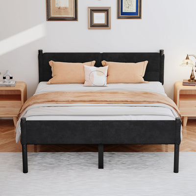 Henshwon Metal Bed Frame,14Inch Queen Size Bed Frame with Storage Space,Heavy Duty Sturdy Mattress Foundation,Easy Assembly,No Box Spring Needed,Queen