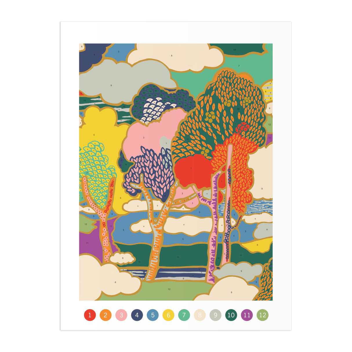 Galison Liberty Prospect Road – DIY 9 x 12 Paint by Number Kit with Iconic Liberty Print Art for Beginners and Experts Includes Paint and Brushes Galison