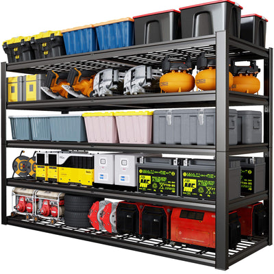 PMKES 67" W Garage Shelving Heavy Duty, 67" W x 24" D x 84" H, Adjustable 5 Tier Metal Shelves, Commercial Metal Shelf Rack, Industrial Shelving