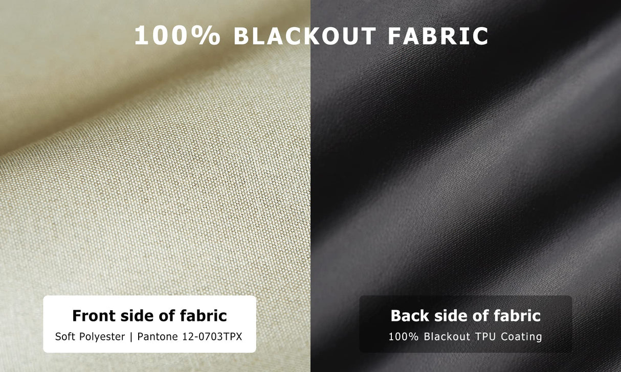 LazBlinds 100% Blackout Roller Shades, No Tools No Drill Cordless Blinds for Windows, Thermal Insulated UV Protection Privacy Window Shades for Bedroom (36''W x 72''H, Cream) LazBlinds