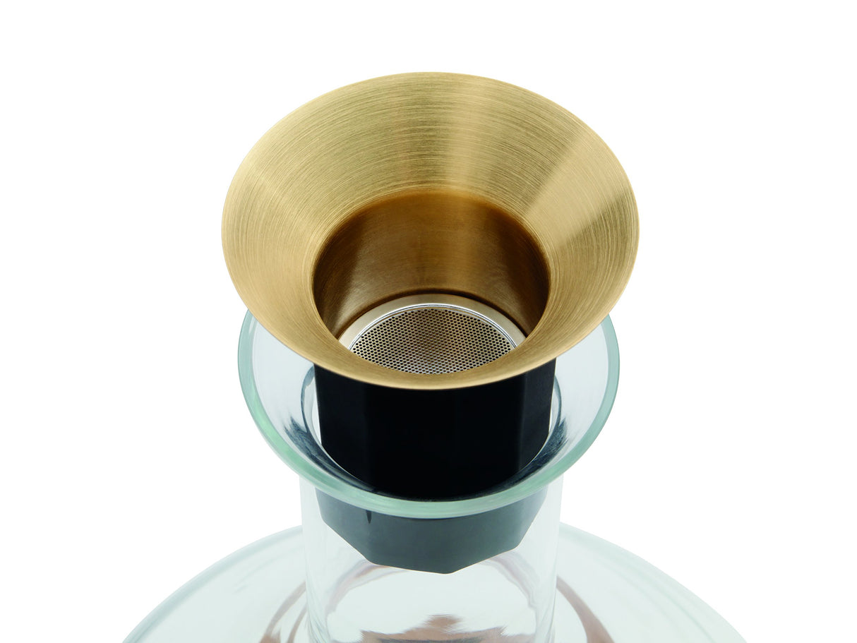 RBT Decanter with Wood Coaster and Micro-Perforated Aerator,Clear RBT