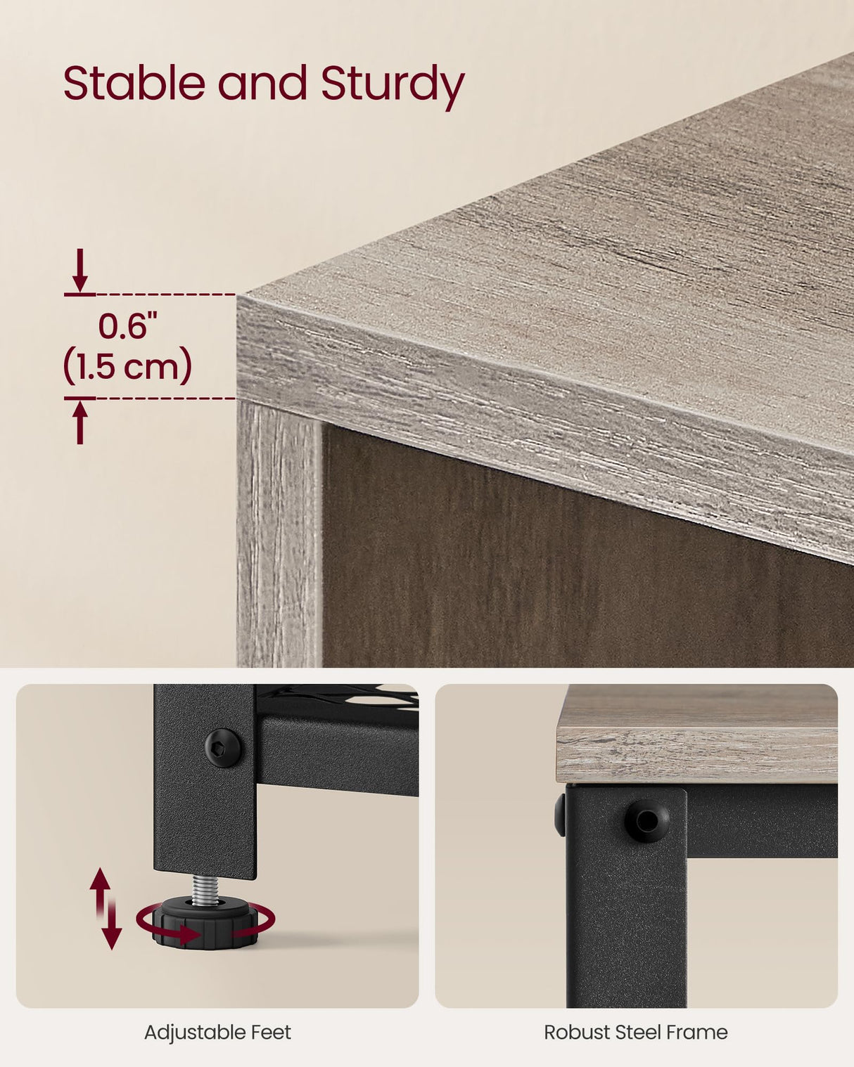 VASAGLE Coat Rack Shoe Bench Set, Hall Tree with Bench, Entryway Furniture, Multifunctional, Dot Coat Hooks, 2-Tier Shoe Rack, Industrial Style, for Entryway, Hallway, Heather Greige ULCR073K02 VASAGLE