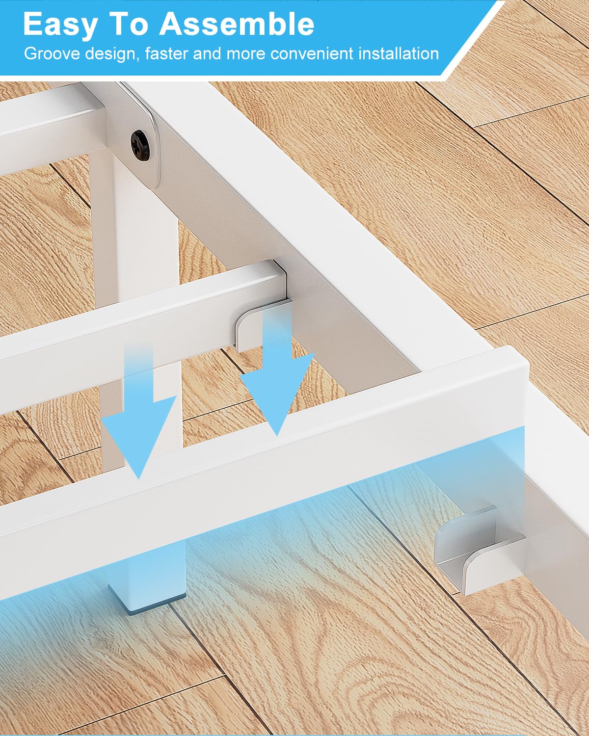 LegacyAmerhome Twin Size Bed Frame, Wooden Storage Headboard with Drawers, 3-in-1 Charging Hub & Nightstand, Strong Metal Slats, No Box Spring Required (White, Twin) LegacyAmerhome