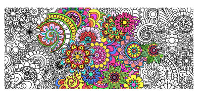 HAPMARS Giant Coloring Poster, Large Wall Coloring Tablecloth for Kids, Drawing Flower Paper Table Cover for Boys Girls, DIY Art Crafts Classroom Group Activities(55.1''*23.6'')