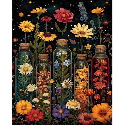 cewlonp Flowers Paint by Number for Adults-DIY Acrylic Oil Painting Adults Paint by Numbers Flowers,Paint by Numbers Kits for Gift Home Wall Decor 16x20inch