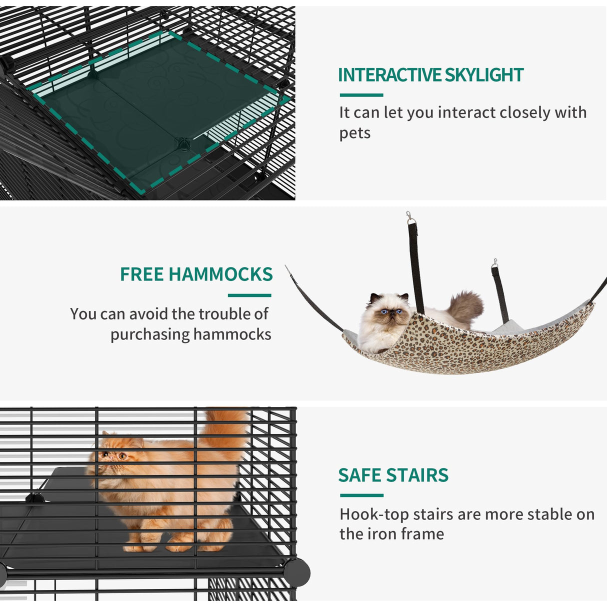 YITAHOME Cat Cage Indoor Cat Enclosures DIY Cat Playpen Metal Kennel with Extra Large Hammock for 1-2 Cats, Ferret, Chinchilla, Rabbit, Small Animals YITAHOME