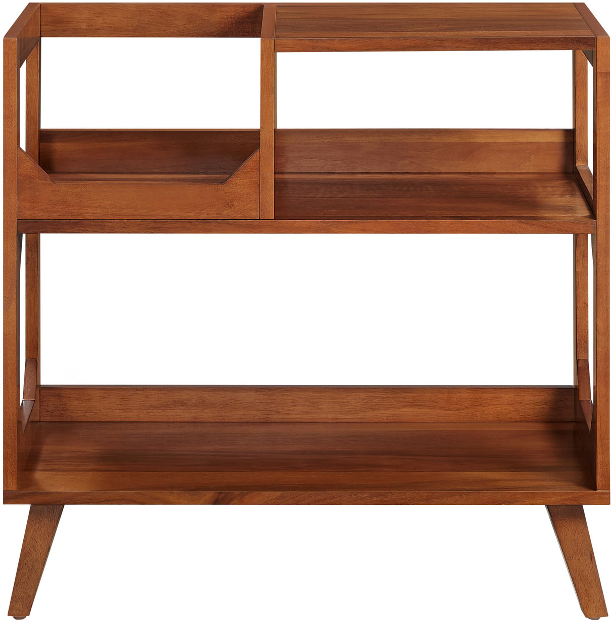 Crosley Furniture Asheville Mid-Century Modern Media Console Record Player Stand, Storage for Vinyl Records, Walnut, Medium Crosley Furniture
