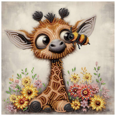 Sanjee 5D Special Shape Diamond Art Kits for Beginners, Cute Giraffe Diamond Painting Kits for Adults, Crystal Rhinestones Diamond Painting for Home Wall Decoration Gift, 12×12inch