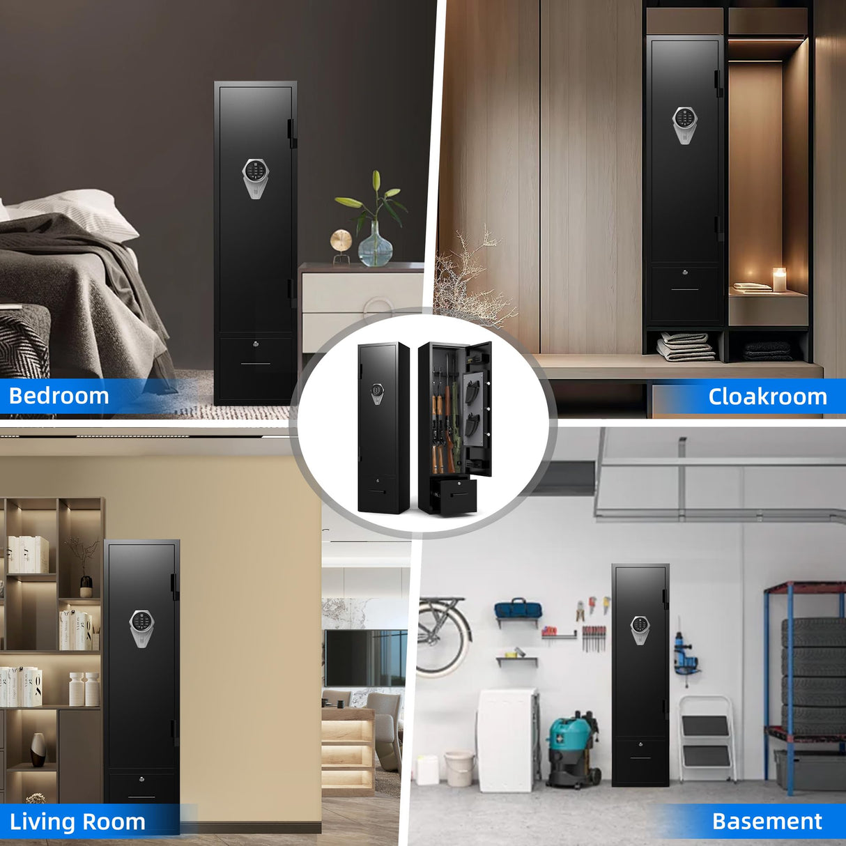 3-5 gun safes for home rifle and pistols (Biometric) Emasme