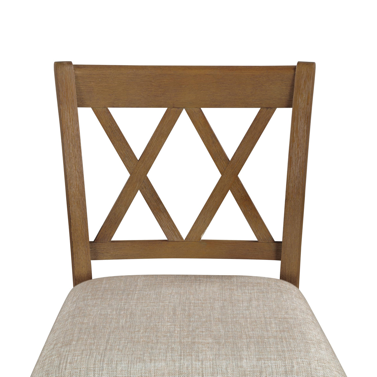 Home Brookline Swivel Bar Stool Chair with 360° Turn Mechanism, Rustic Farmhouse Stools for Kitchen Counter with Cushion, 24" Seat Height, Medium Oak Wood Finish with Beige Cushion Home 2 Office