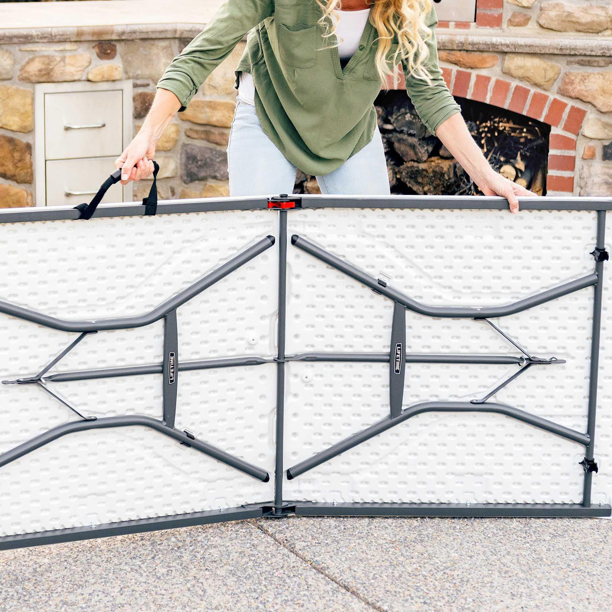 Lifetime 6-Foot Fold in Half Table, Light Commercial, White Granite Lifetime