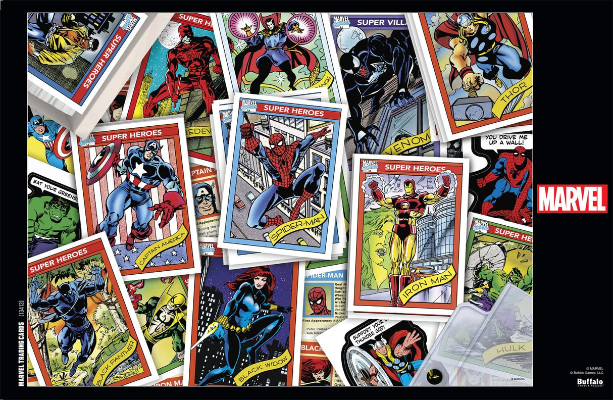 Buffalo Games - Marvel -Trading Cards - 1000 Piece Jigsaw Puzzle for Adults -Challenging Puzzle Perfect for Game Nights - Finished Size is 26.75 x 19.75 Buffalo Games
