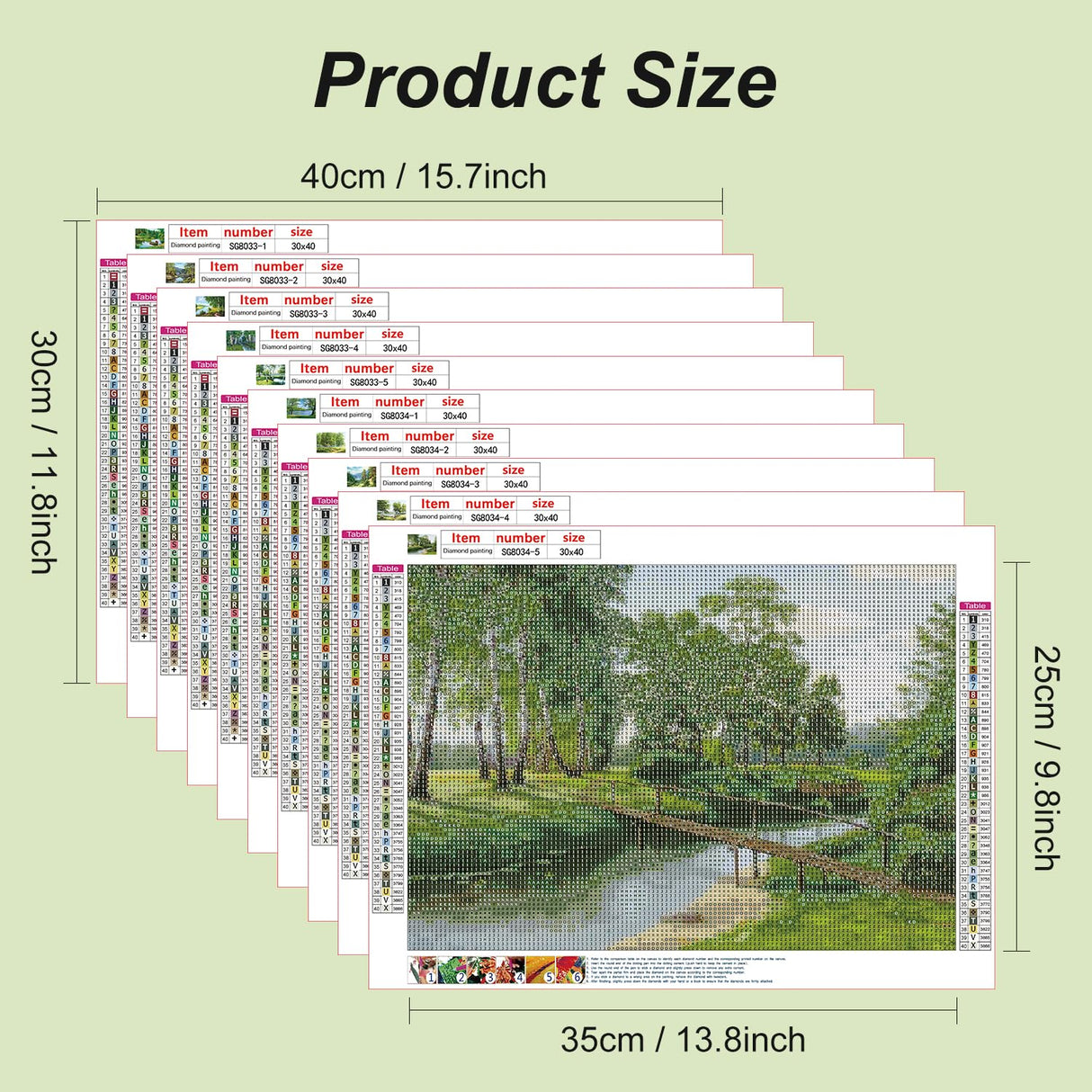 Stalente Diamond Painting Kits for Adults, 10 Pack 5D Diamond Art Kits for Beginners Round Full Drill Diamond Painting for Home Wall Decoration Gift 12×16inch, Natural Landscape Forest Stalente