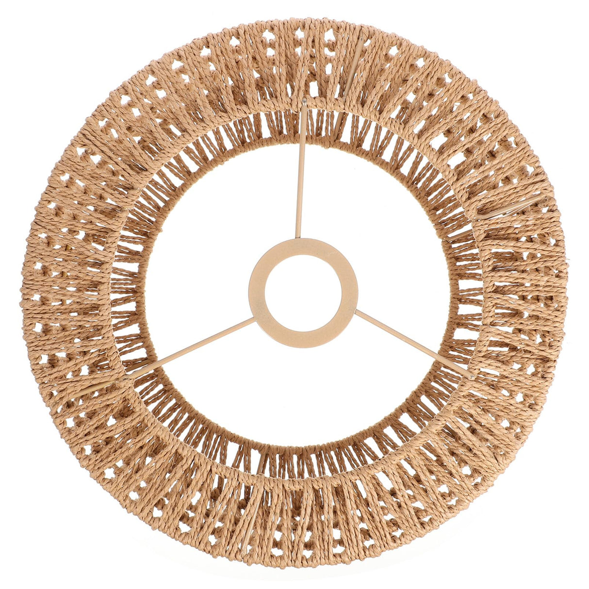BESTOYARD Rattan Lamp Shade E27 Wicker Woven Pendant Lampshade Chandelier Light Cover Wall Lamp Bulb Cage Guard Rustic Hanging Light Fixture Spider Fitter 30x15cm BESTOYARD