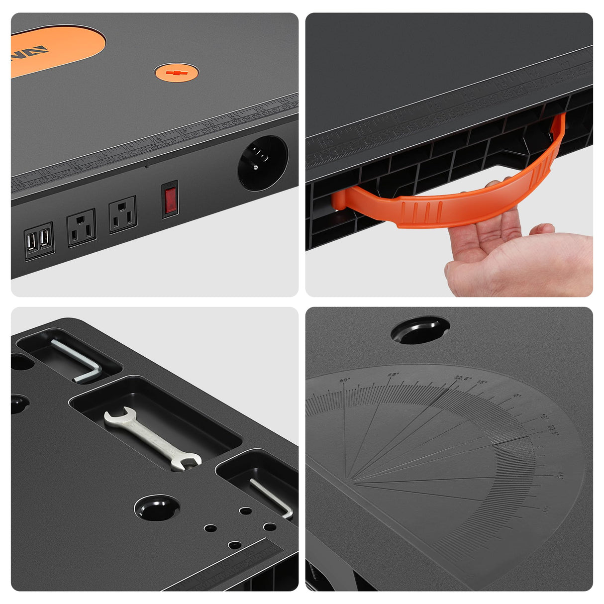 DNA MOTORING 5 in 1 Folding Heavy Duty Workbench - Work Bench, Saw Horses, Scaffold, Car Creeper & Dolly Mode, All in one Multifunctional Work Table for Warehouse Garage, TOOLS-00525 DNA MOTORING