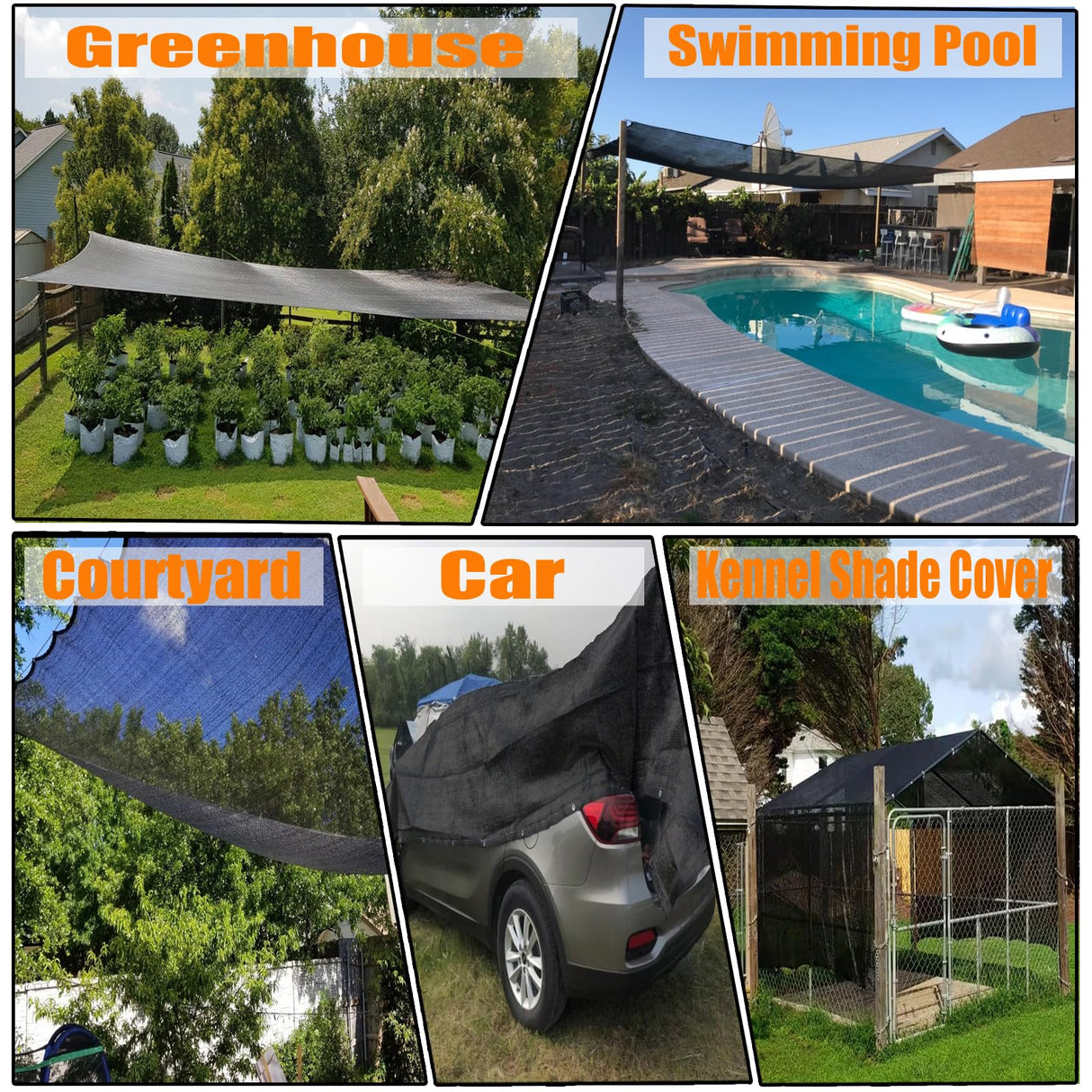 e.share 40%-50% Shade Cloth for Garden, 10 Ft X 14 Ft Sun Shades Outdoor Patio with Grommets for Plant Covers,Porch Screen,Pergola Shade Cover,Greenhouse,Black e.share