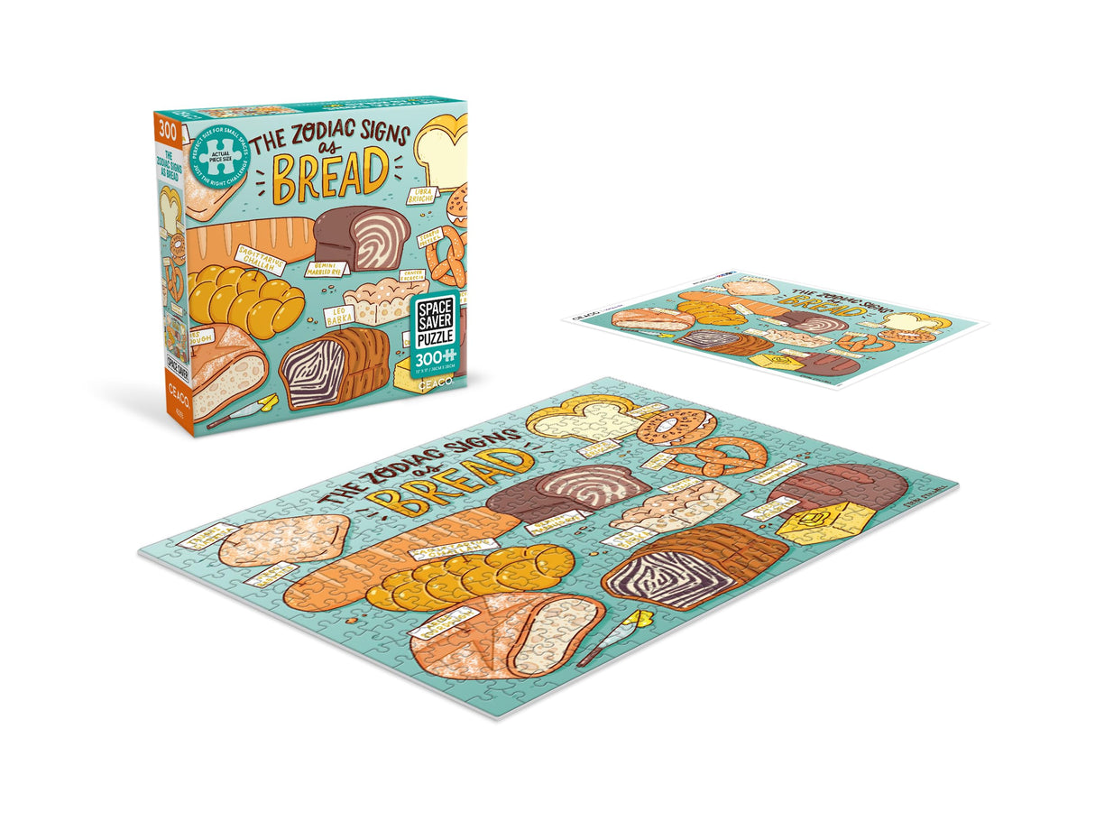 Ceaco – Bread Zodiac - 300 Piece Jigsaw Space Saver Puzzle – Puzzles for Smaller Spaces and Surfaces Ceaco