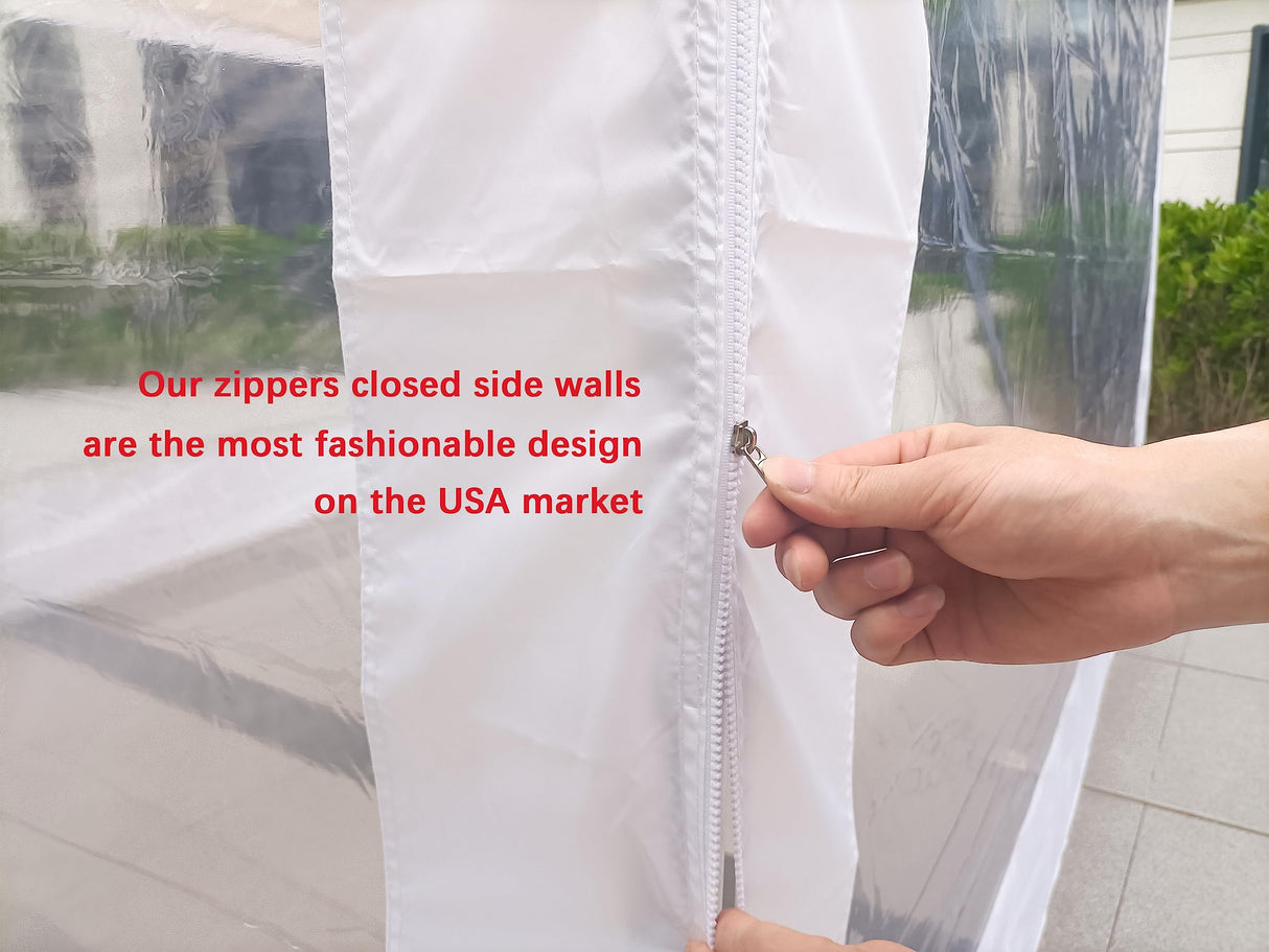 SCOCANOPY Clear Window Sidewall for 12x12 Canopy Frame, 3 Pack Sunwalls Only,(White) SCOCANOPY