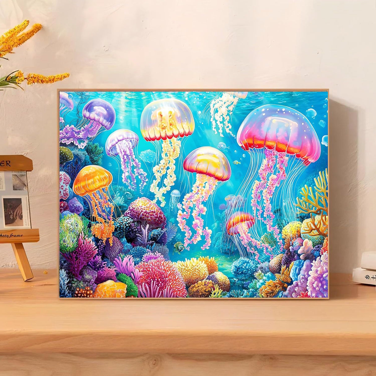 mrpwnle Diamond Art Kits for Adults, Glowing Jellyfish Diamond Painting Kits for Beginners, 5D Diamonds Painting, DIY Full Drill Gem Art Crafts Kit Home Wall Decor Gifts 16x12 inch mrpwnle