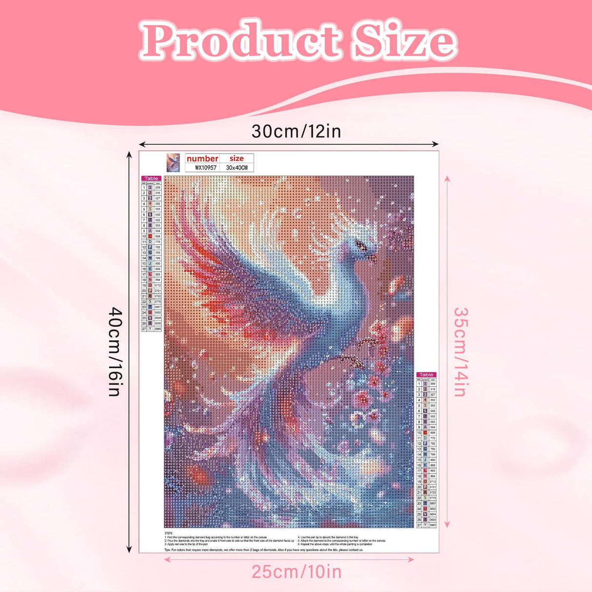 MAXBYE Phoenix Bird Diamonds Painting Kits for Adults, Diamond Art Painting for Adults Beginners, 5D DIY Crystal Gem Art Painting with Diamonds Arts for Wall Decor 12x16in, White Bird with Blue Wings MAXBYE