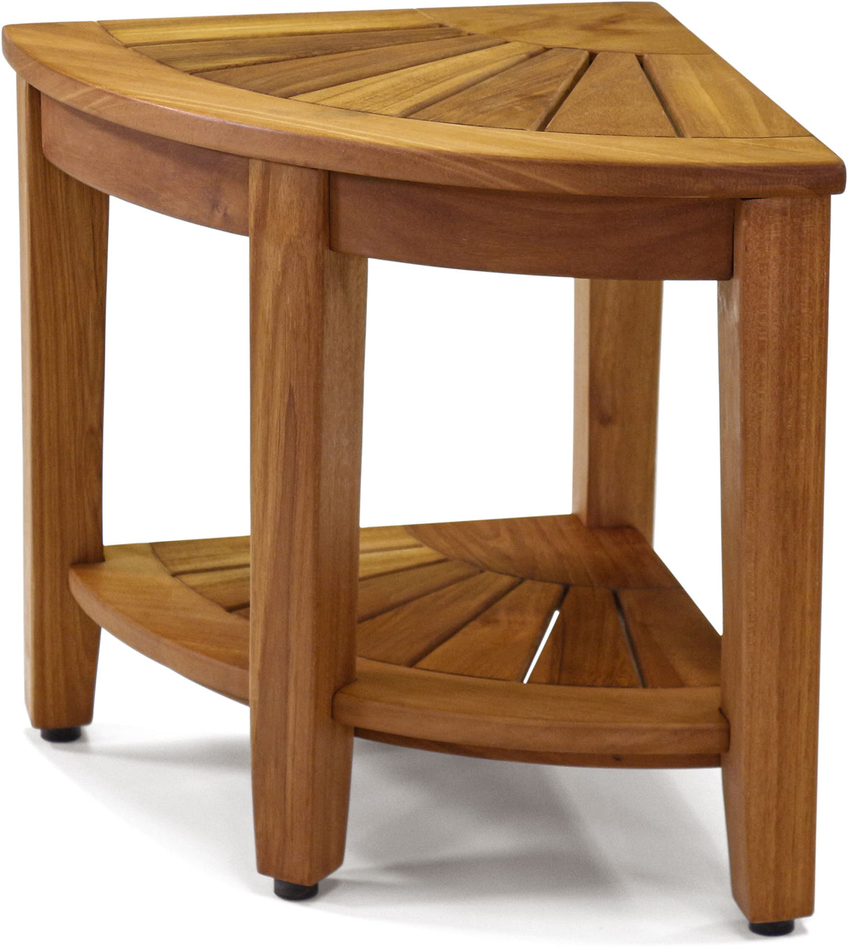 AquaTeak The Original 15.5" Kai Corner Teak Shower Bench with Shelf AquaTeak