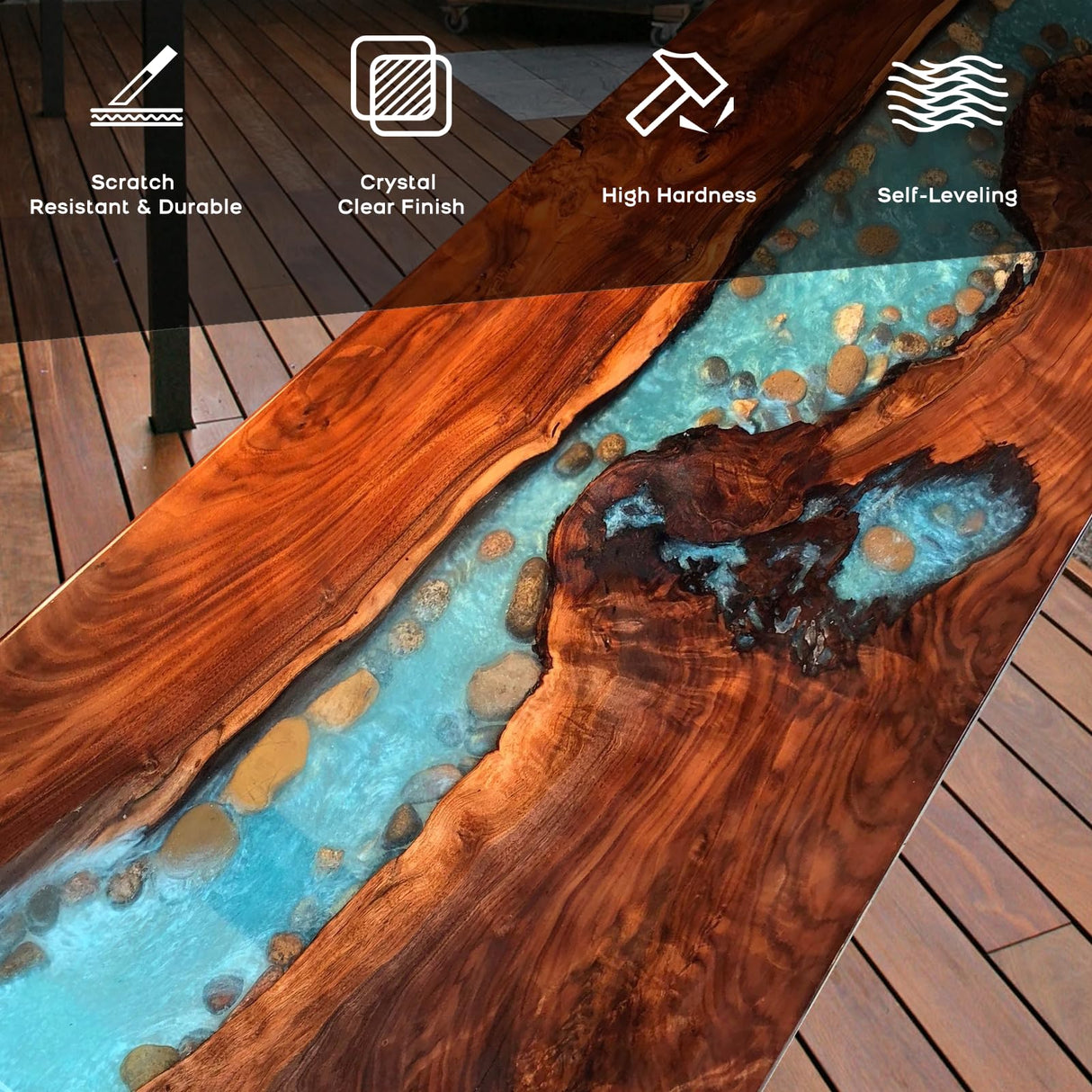 DR. RESIN Epoxy Resin 64oz Kit, Self-Leveling, High Gloss, UV Impact Resistance Epoxy for Table Top Coat, DIY Jewelry Making DR. RESIN