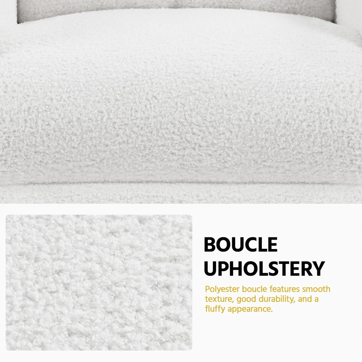 Yaheetech Boucle Recliner Chair Single Sofa Home Theater Seating Adjustable Modern Single Reclining Chair for Living Room Bedroom Home Theater White Yaheetech