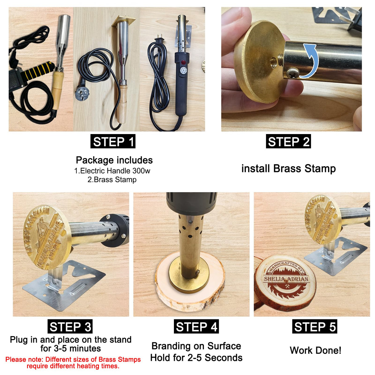 Custom Electric Wood Branding Iron Logo Personalized Metal Branding Iron for Meat Leather Cake Customized Wood Burning Stamp Wedding Gifts 2 inches 300W GBVllexuii