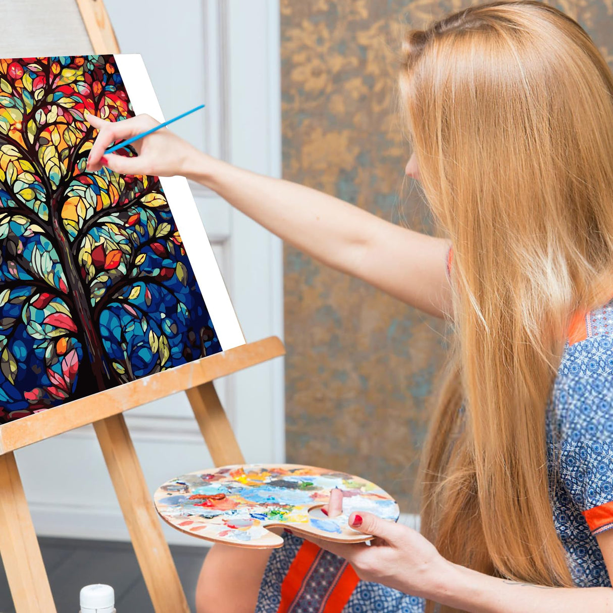 Paint by Numbers Kit for Adults- Tree of Life Adult Paint by Number Kits on Canvas for Beginners, Tree of Life DIY Acrylic Oil Number Painting Kits for Home Wall Decor Gift 16"x 20" (Without Frame) Offito