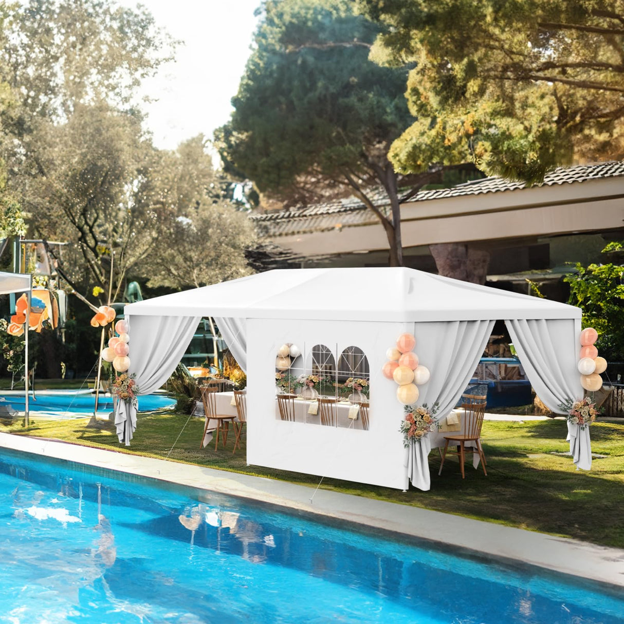 10x20FT Black Party Tent Outdoor Canopy Tent Heavy Duty Wedding Tent Waterproof Patio Gazebo Event Tents for Parties with 4 Removable Sidewalls Perfect for Birthday Holiday Christmas BBQ susici