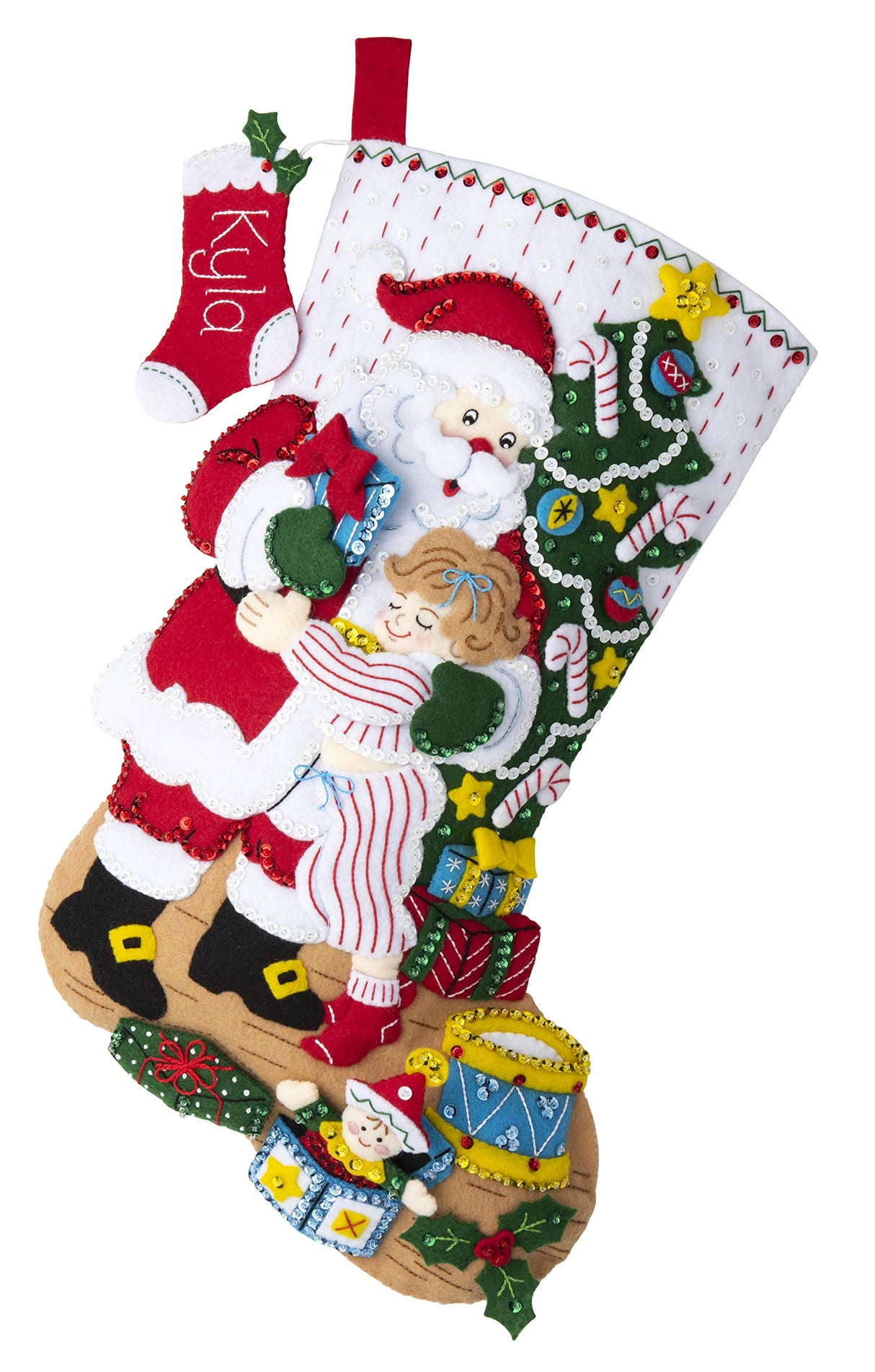 Bucilla Hugs, Felt Applique Christmas Stocking Kit, 18""" (89253E) Bucilla