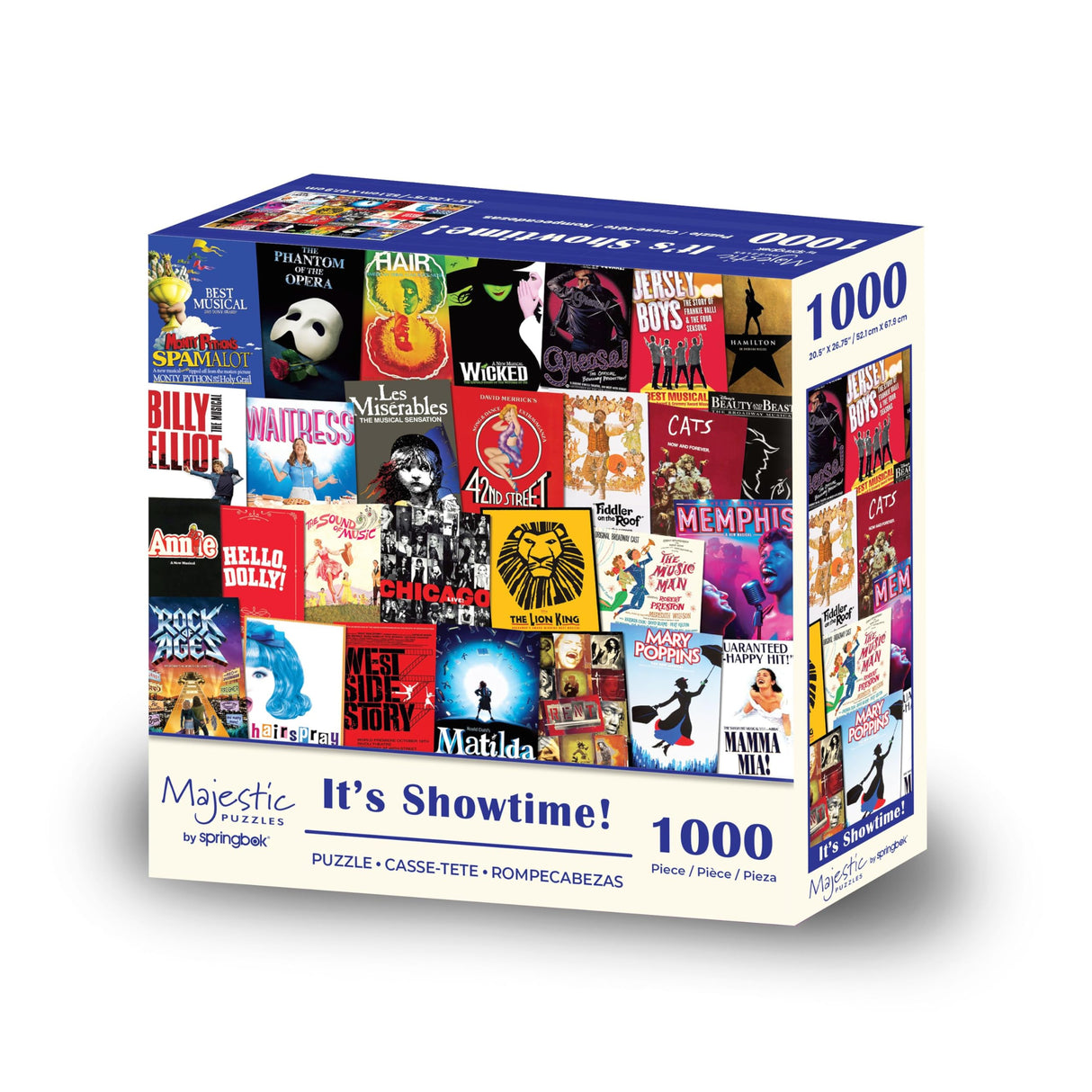 Majestic Value Brand 1000 Piece Jigsaw Puzzle Featuring Playbills from Classic Broadway Shows Springbok